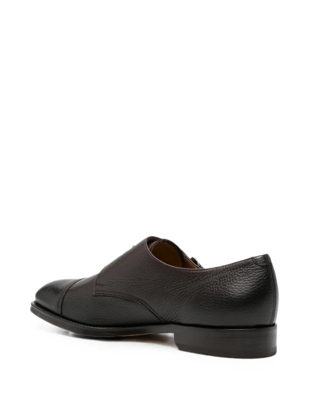 Doucal's grained-leather monk shoes Bruin