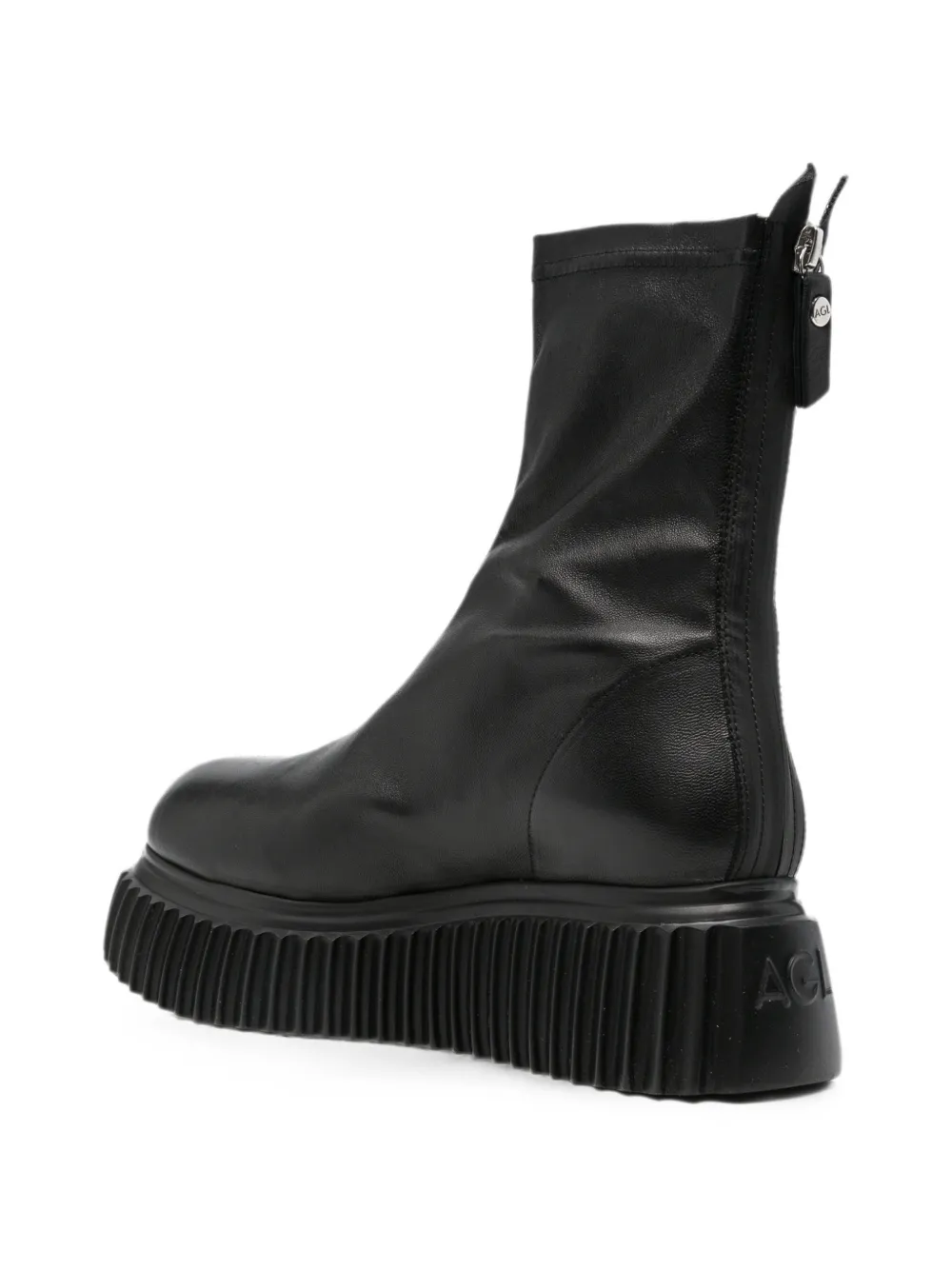 AGL platform-heel ankle boots Zwart