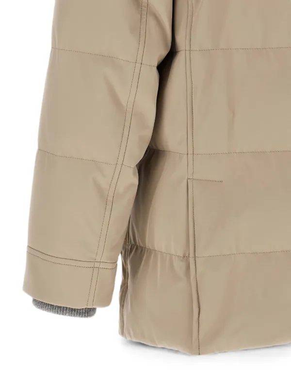 Brunello Cucinelli Quilted Hooded Parka | Neutrals | FARFETCH