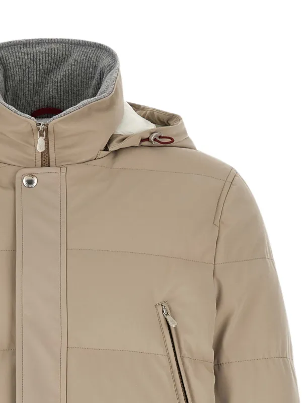 Brunello Cucinelli Quilted Hooded Parka | Neutrals | FARFETCH