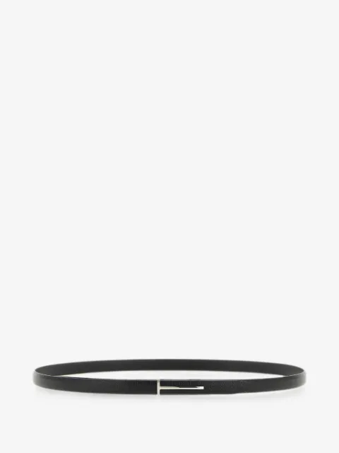 TOM FORD cinturón T Slim de piel martillada