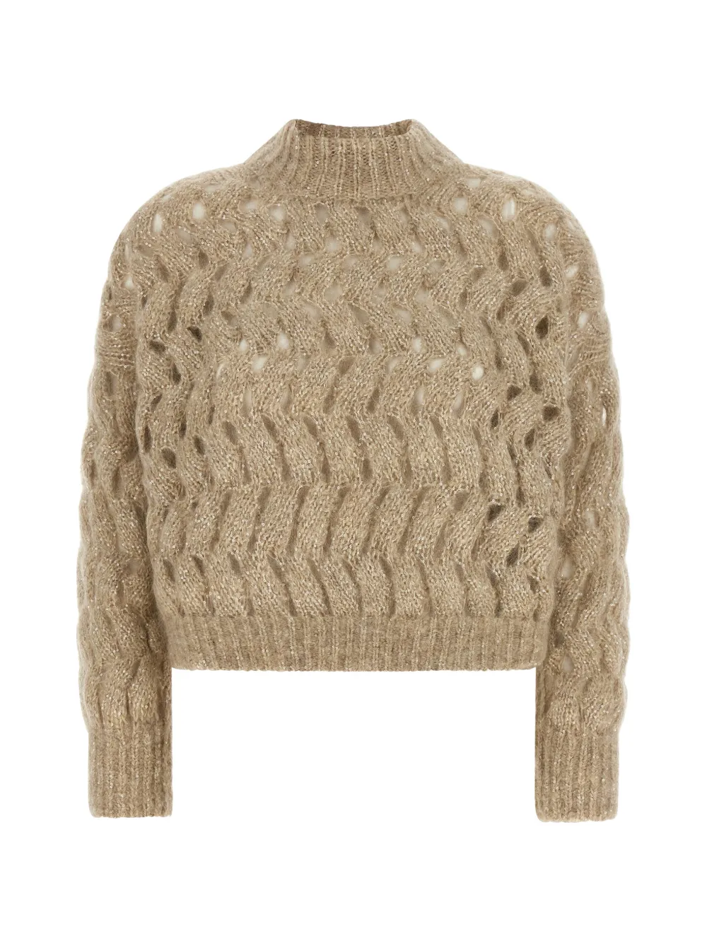 Brunello Cucinelli Dazzling Waves openwork sweater - Neutrals