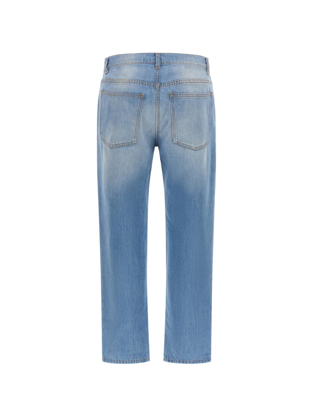 Moschino logo-patch straight-leg jeans Blauw