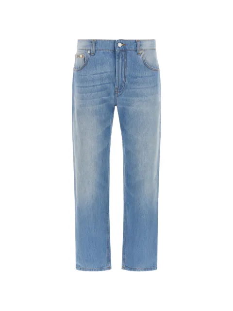 Moschino logo-patch straight-leg jeans