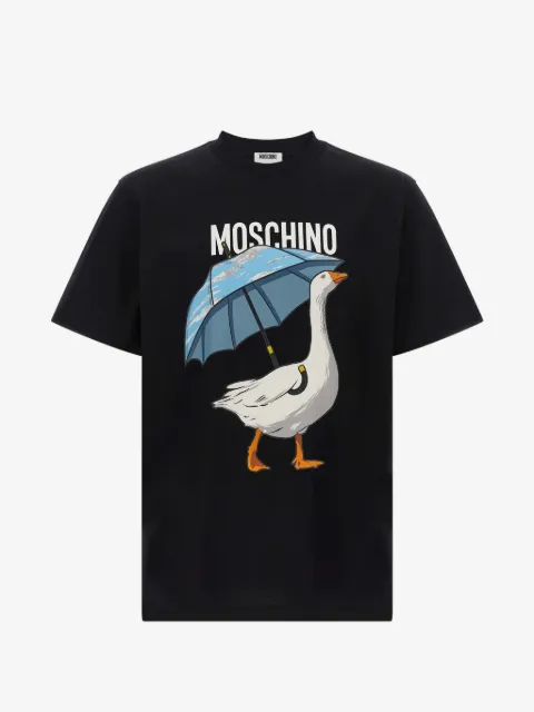Moschino goose-print logo-print T-shirt