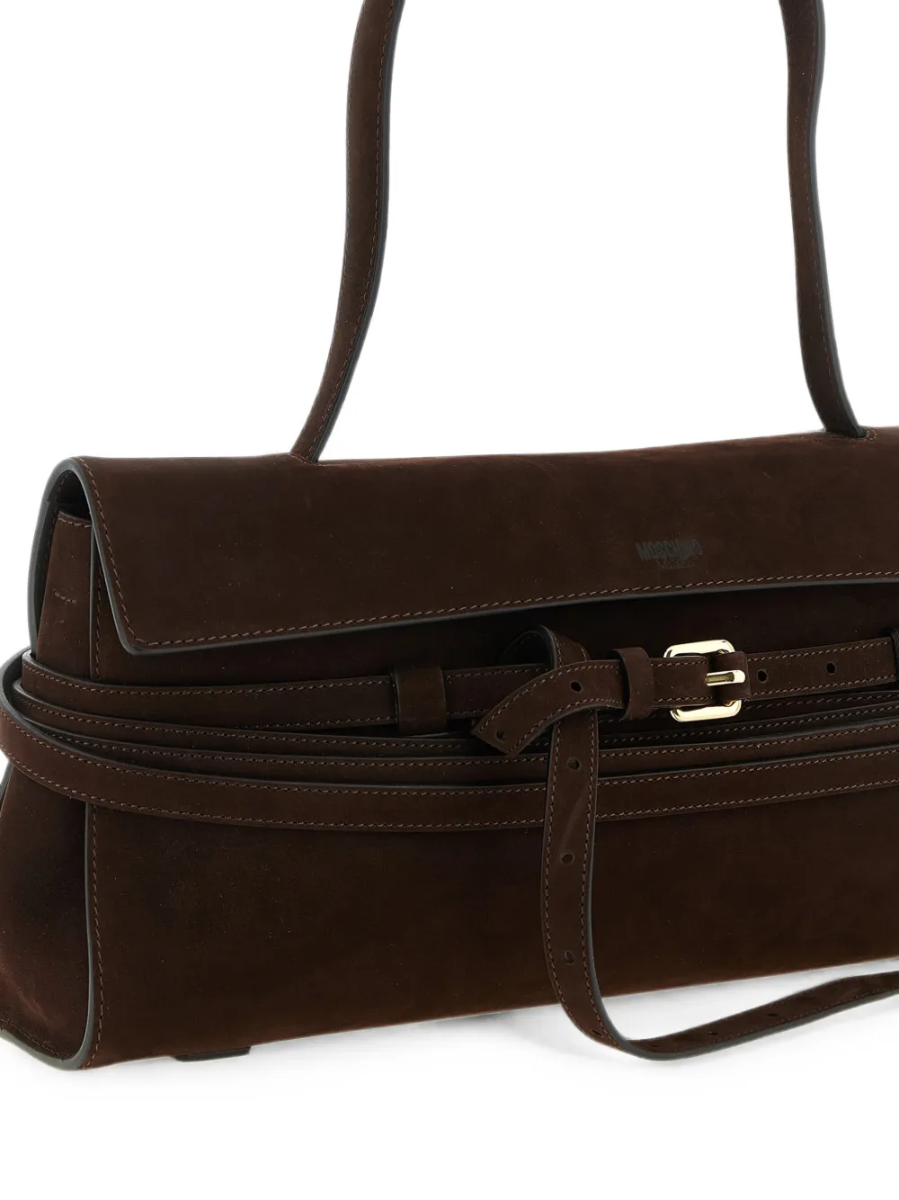 Moschino Tie Me schoudertas met gespdetail Bruin