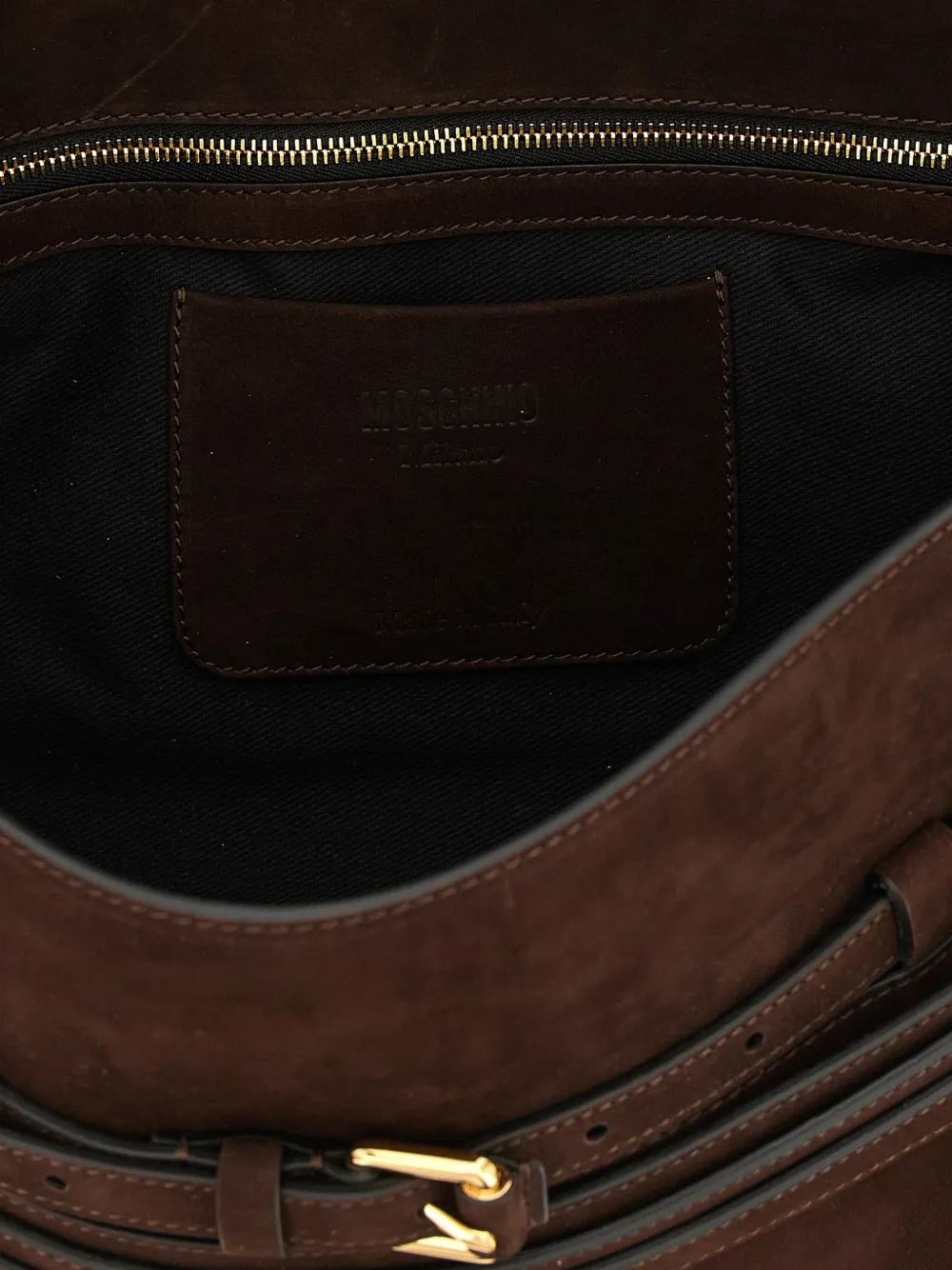 Moschino Tie Me schoudertas met gespdetail Bruin
