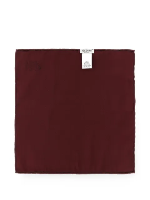 Brunello Cucinelli Solomeo embroidered silk pocket square