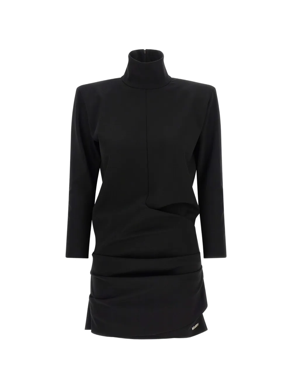 The Attico cut-ou draped mini dress - Nero