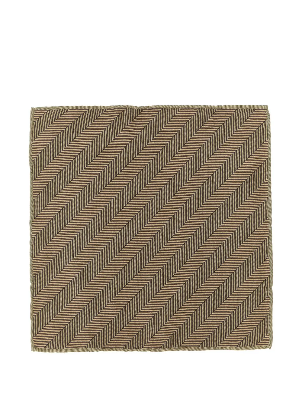 Brunello Cucinelli chevron-pattern silk pocket square - Marrone