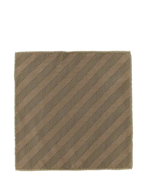 Brunello Cucinelli pañuelo de bolsillo de seda con motivo chevron
