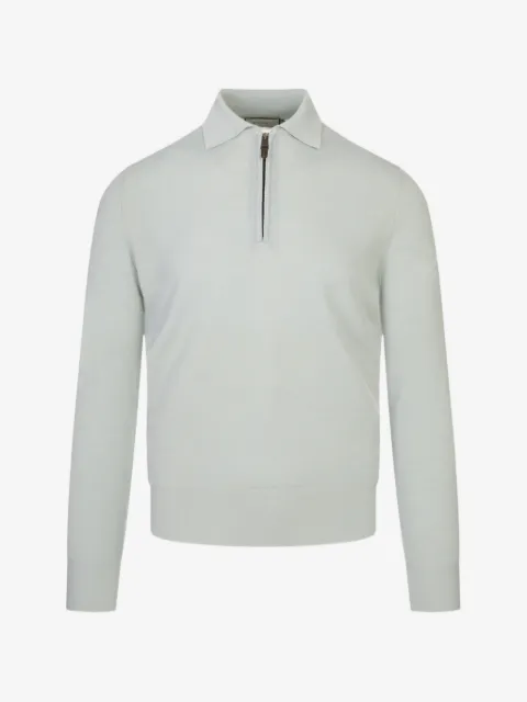 Canali quarter-zip knitted sweater