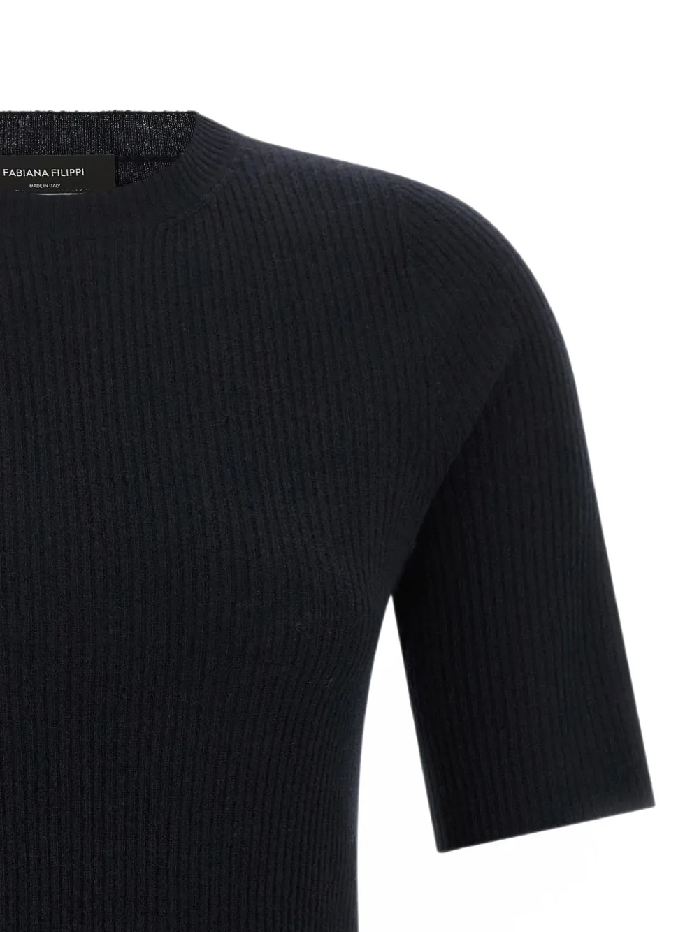 Fabiana Filippi Ribgebreid T-shirt Blauw