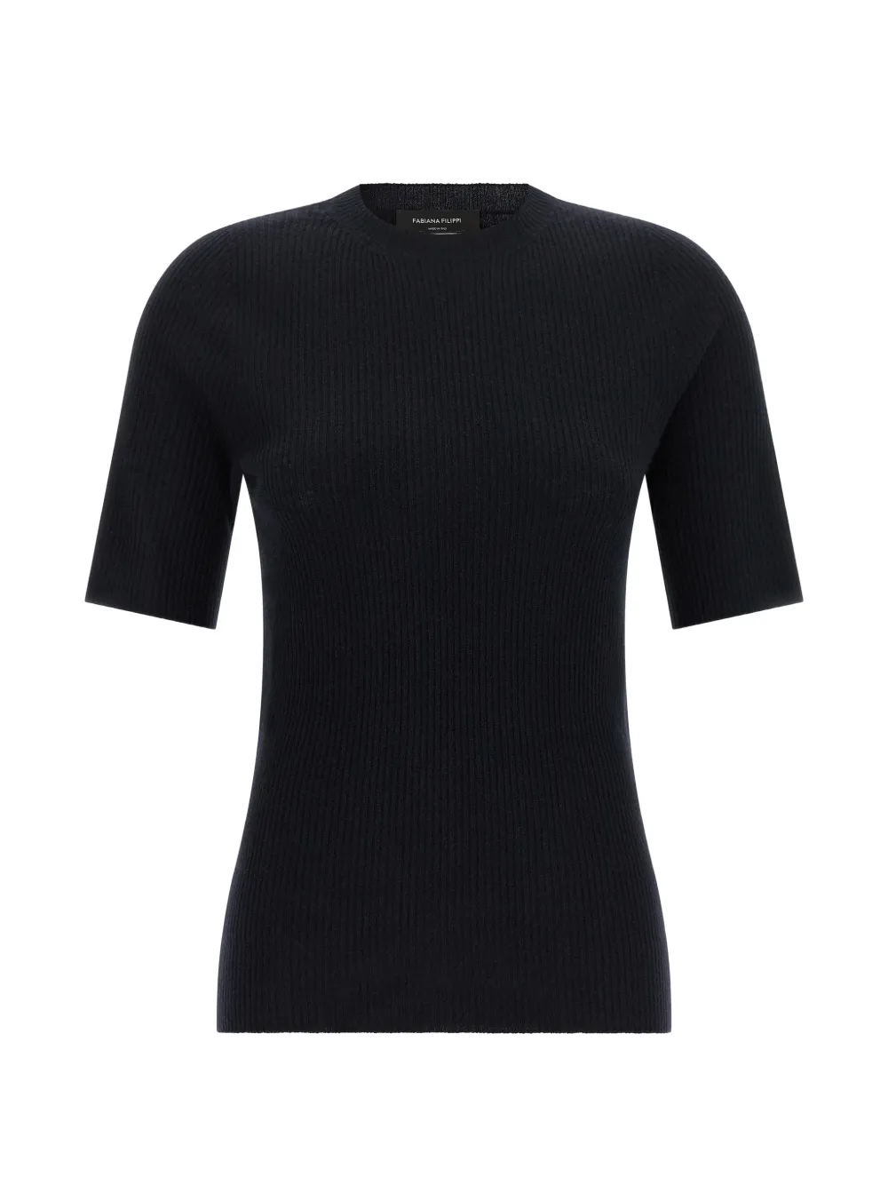 Fabiana Filippi ribbed-knit short-sleeve T-shirt - Blu