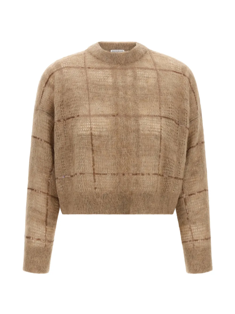 Brunello Cucinelli sequin-check sweater - Nude