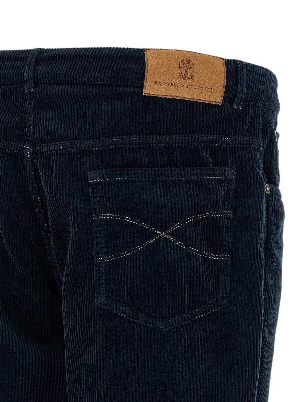 Brunello Cucinelli corduroy straight-leg trousers Blauw