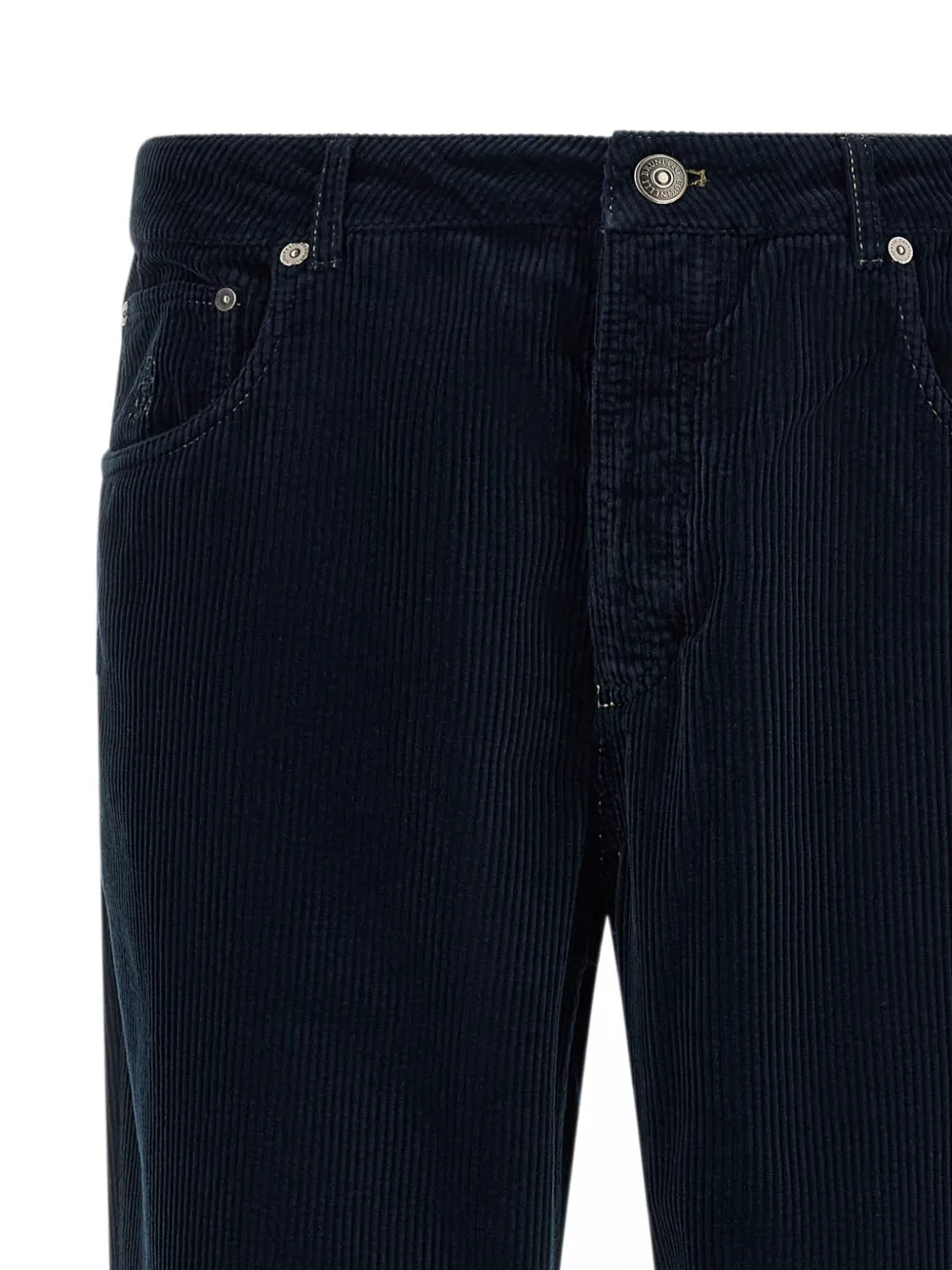 Brunello Cucinelli corduroy straight-leg trousers Blauw