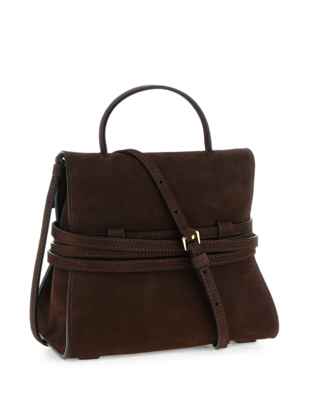 Moschino Kleine Tie Me Nubuck shopper Bruin