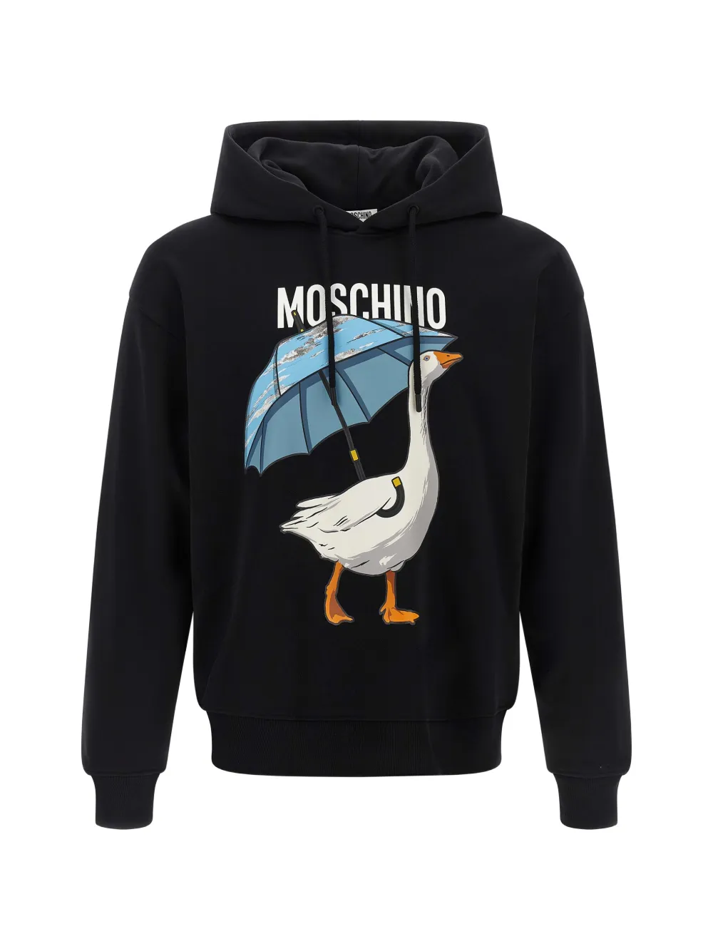 Moschino Goose-print hoodie - Black