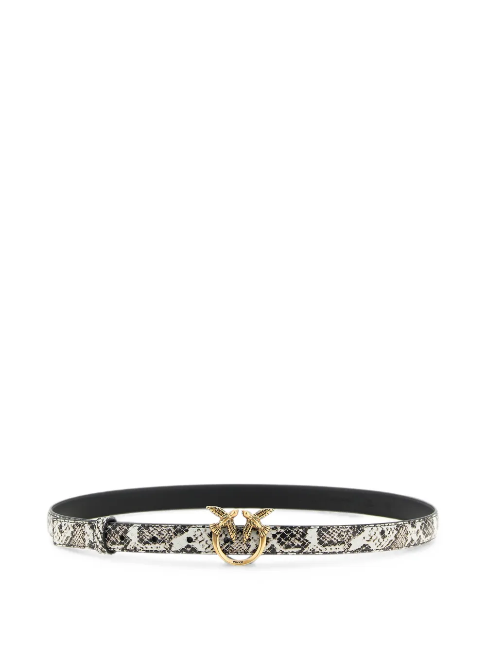 PINKO Love Birds python-print belt - Bianco