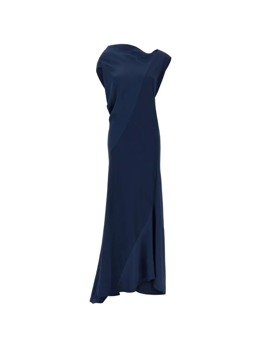 Alberta Ferretti asymmetrical draped midi dress - Blue