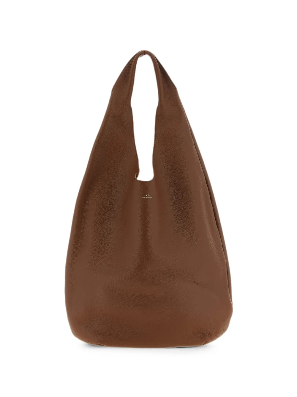 A.P.C. Le Neige hammered leather shoulder bag - Marrone