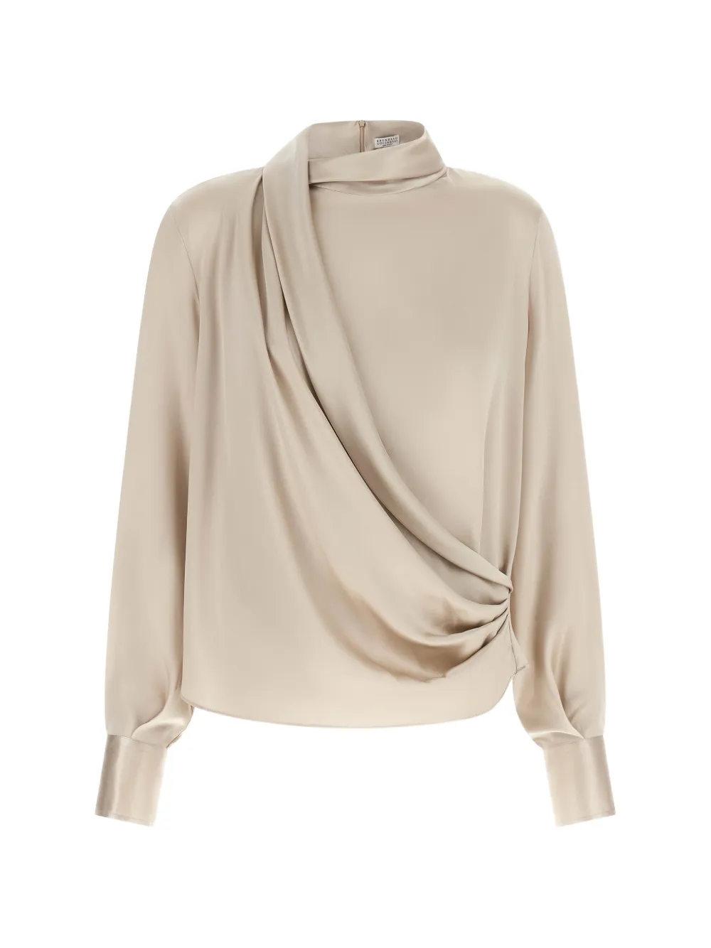 Brunello Cucinelli asymmetric draped blouse - Neutrals