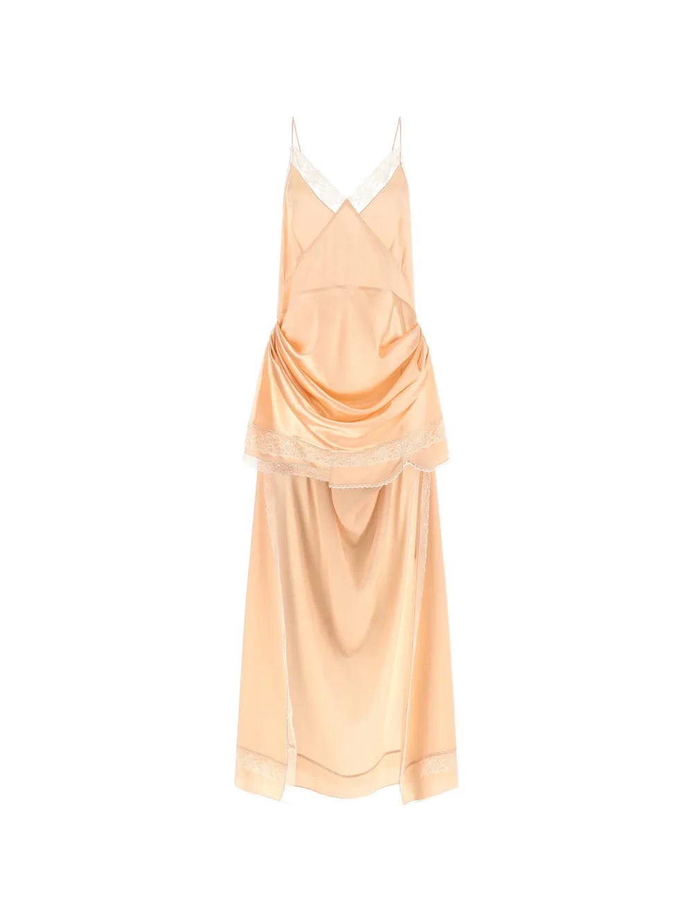Magda Butrym lace-trimmed draped dress - Arancione