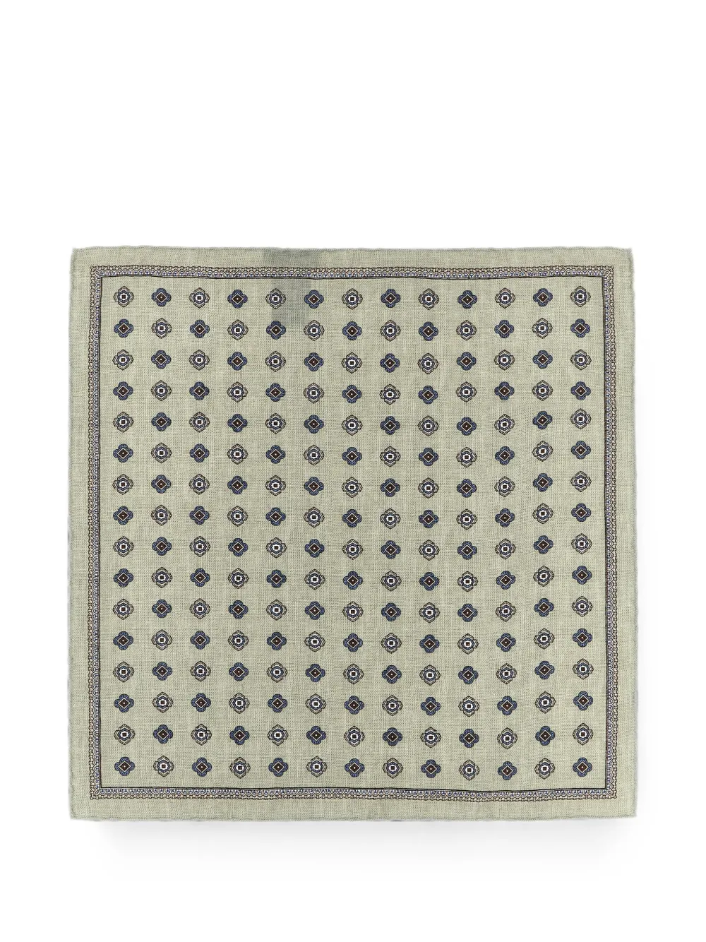 Brunello Cucinelli 메달리오네 기하학 패턴 포켓 스퀘어 | 뉴트럴 | Image 1