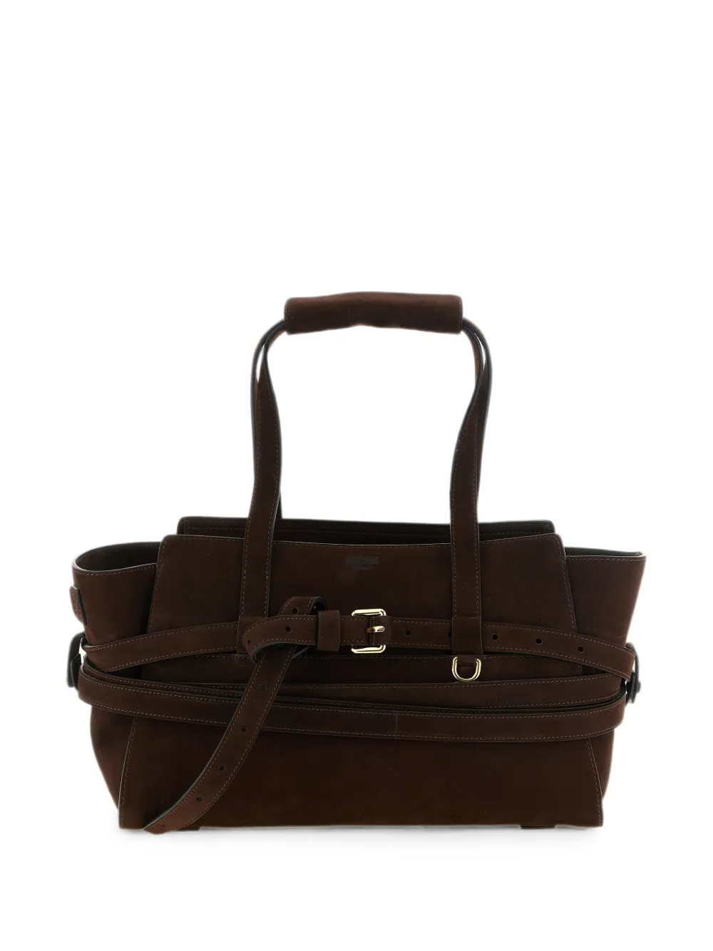 Moschino Tie Me belt-detail tote bag - Marrone
