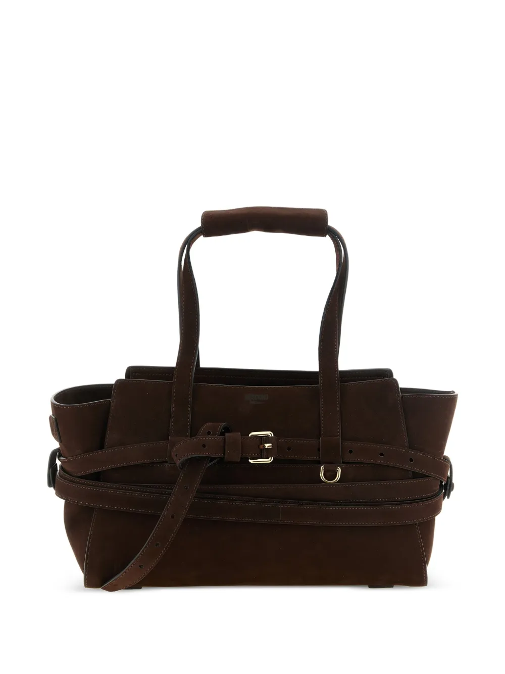 Moschino Tie Me belt-detail tote bag - Brown