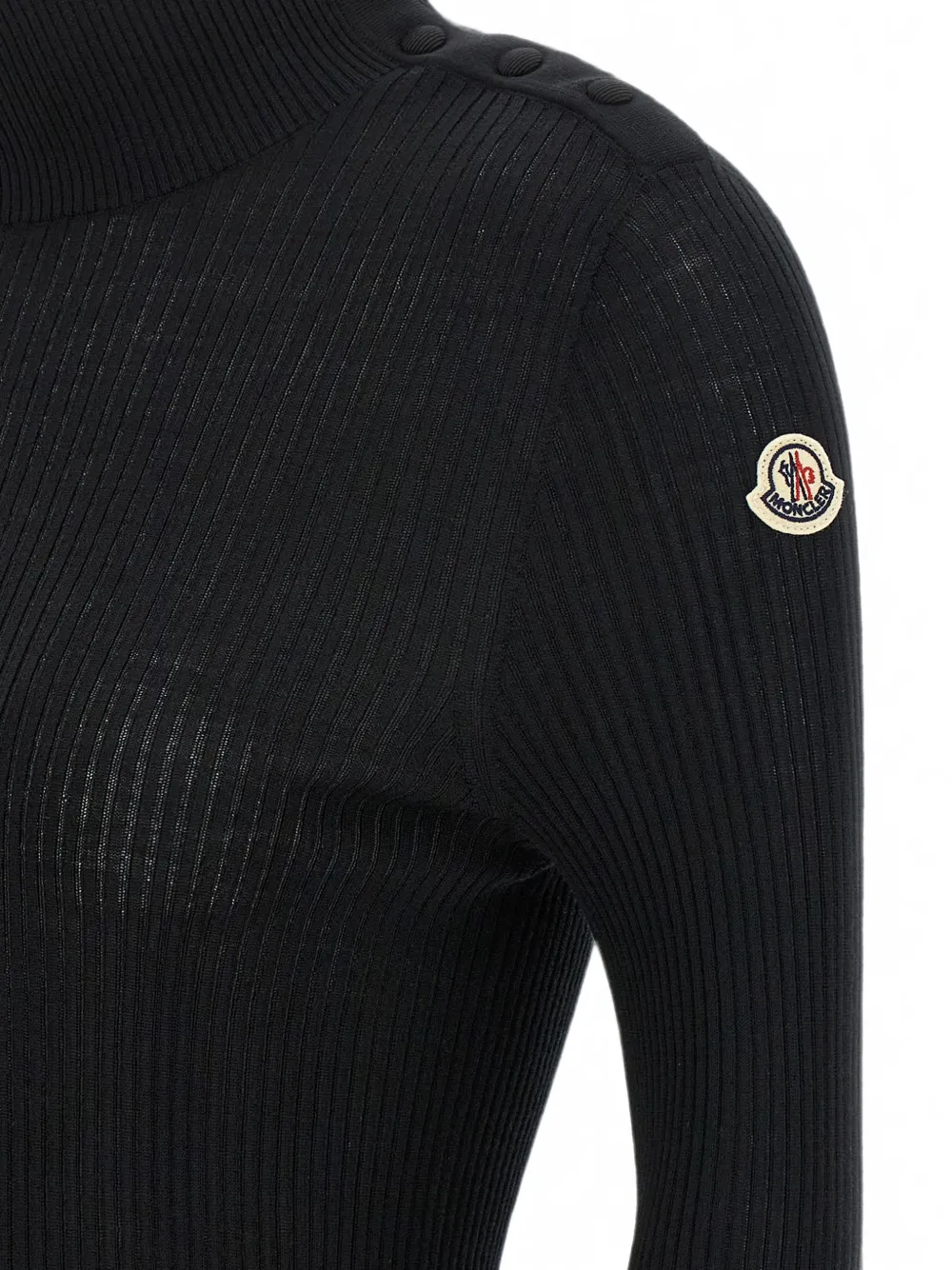 Moncler Ribgebreide coltrui Zwart