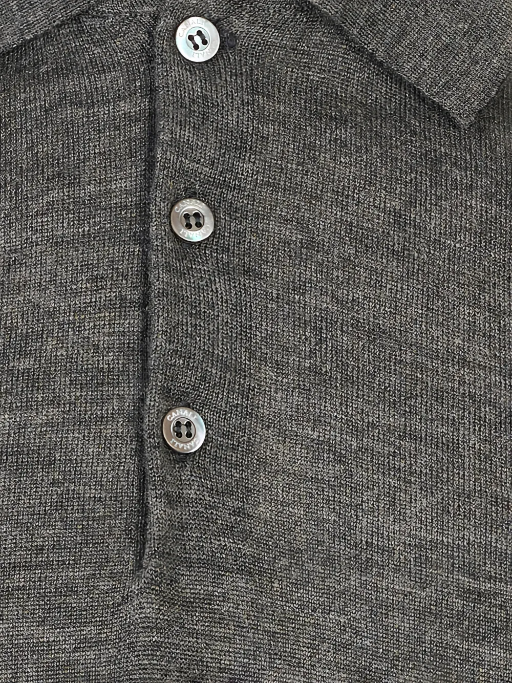 Canali Poloshirt met lange mouwen Grijs