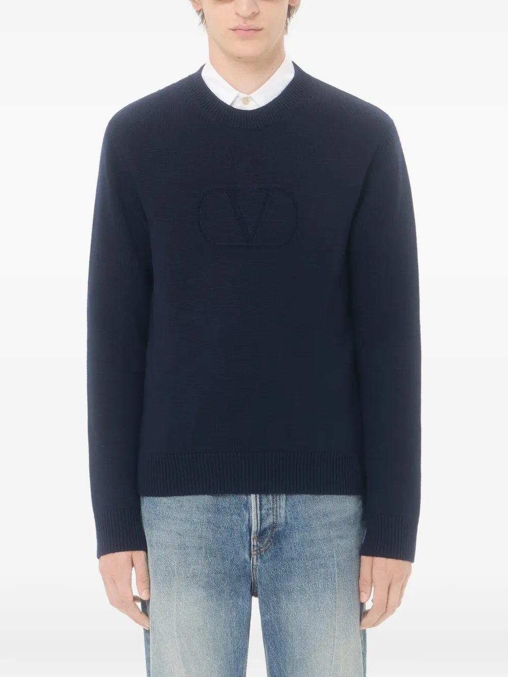 Valentino Garavani Trui met geborduurd logo Blauw