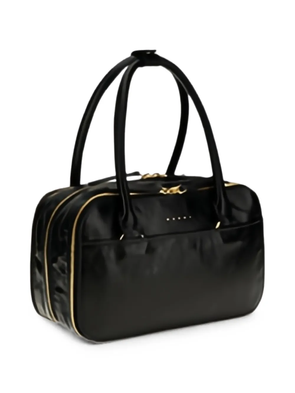 Marni Boxyne leren shopper Zwart