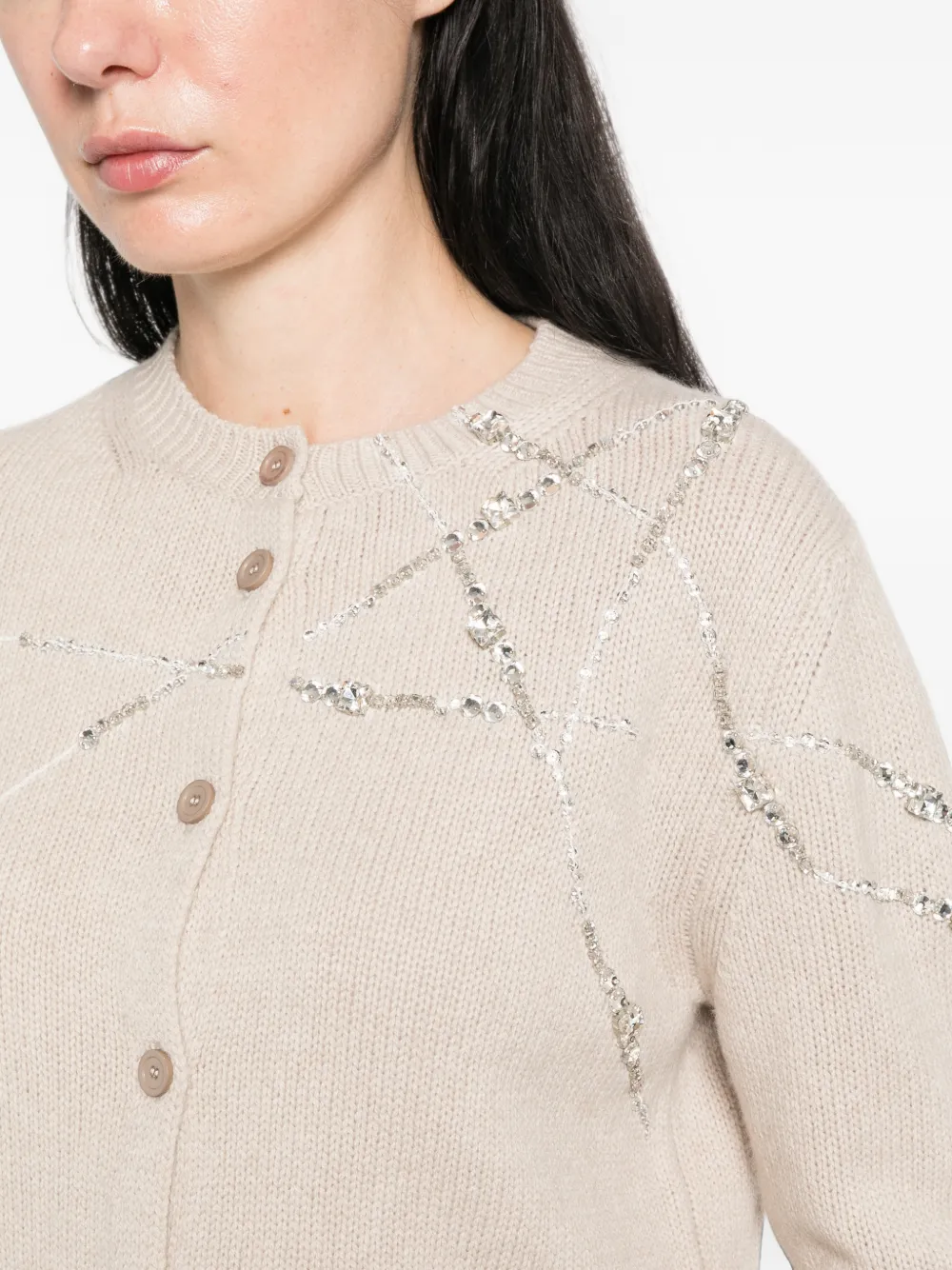 Fabiana Filippi Verfraaid vest Beige