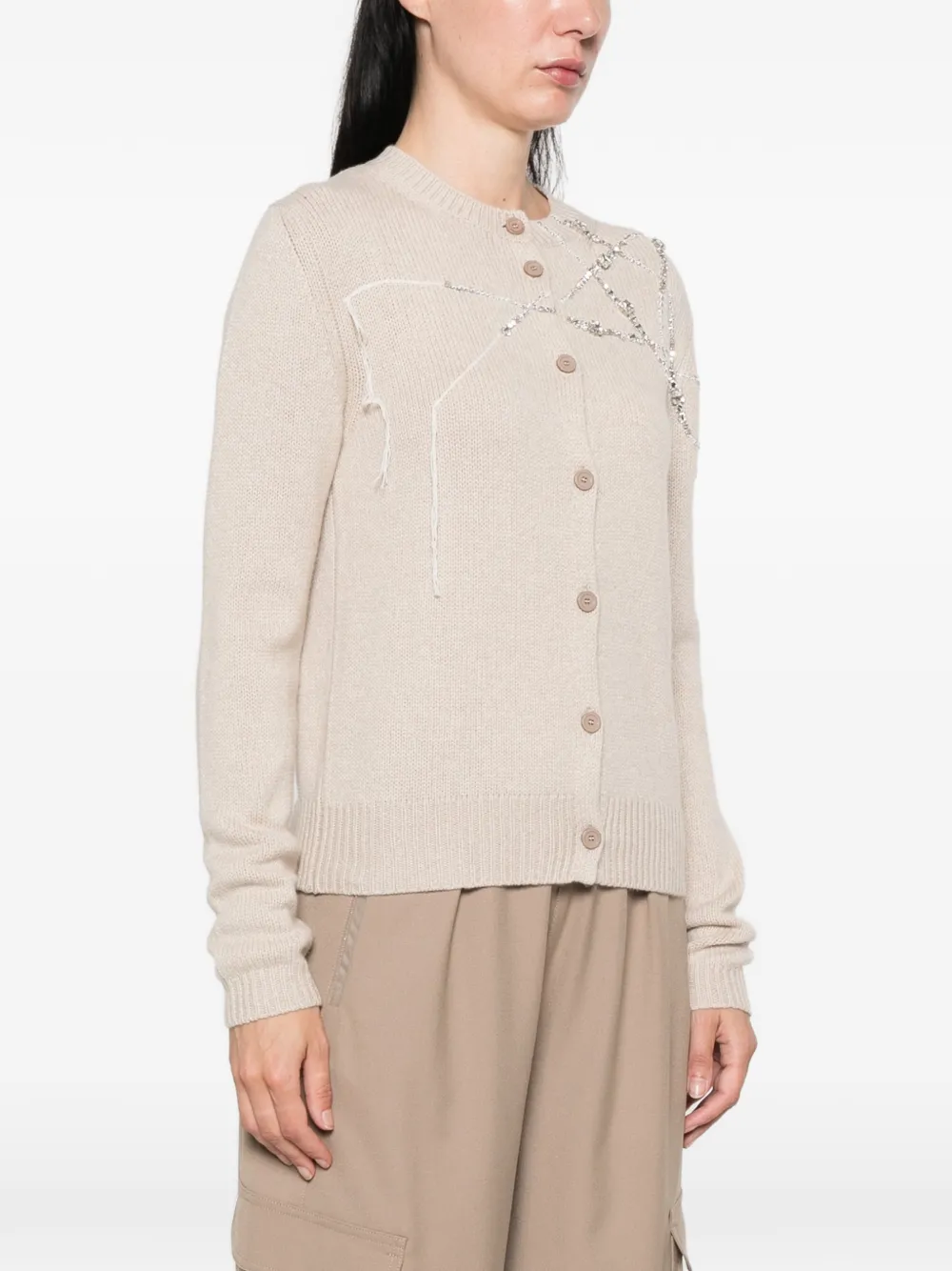 Fabiana Filippi Verfraaid vest Beige