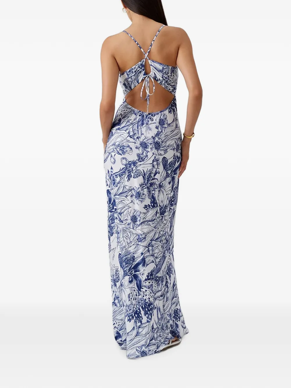 Melissa Odabash Jacey maxi-dress met bloemenprint Wit