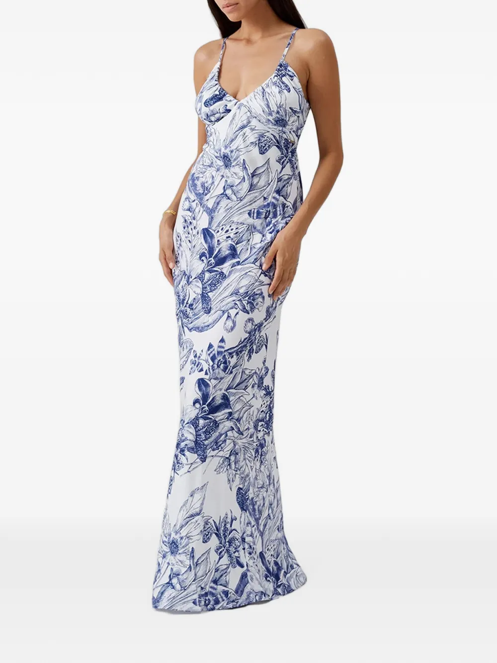 Melissa Odabash Jacey maxi-dress met bloemenprint Wit