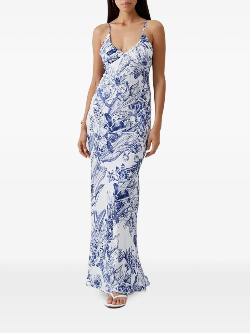 Melissa Odabash Jacey maxi-dress met bloemenprint Wit