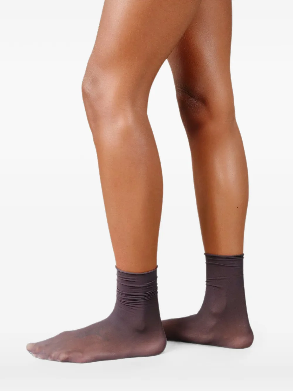 Swedish Stockings Calzini semi trasparenti Lina a pois - Marrone