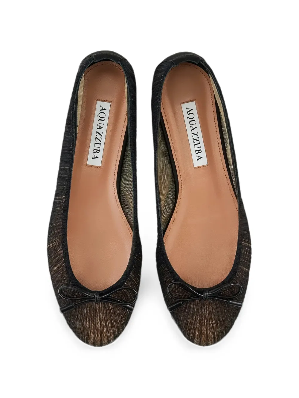 Aquazzura Voile bow-detail ballet flats Zwart