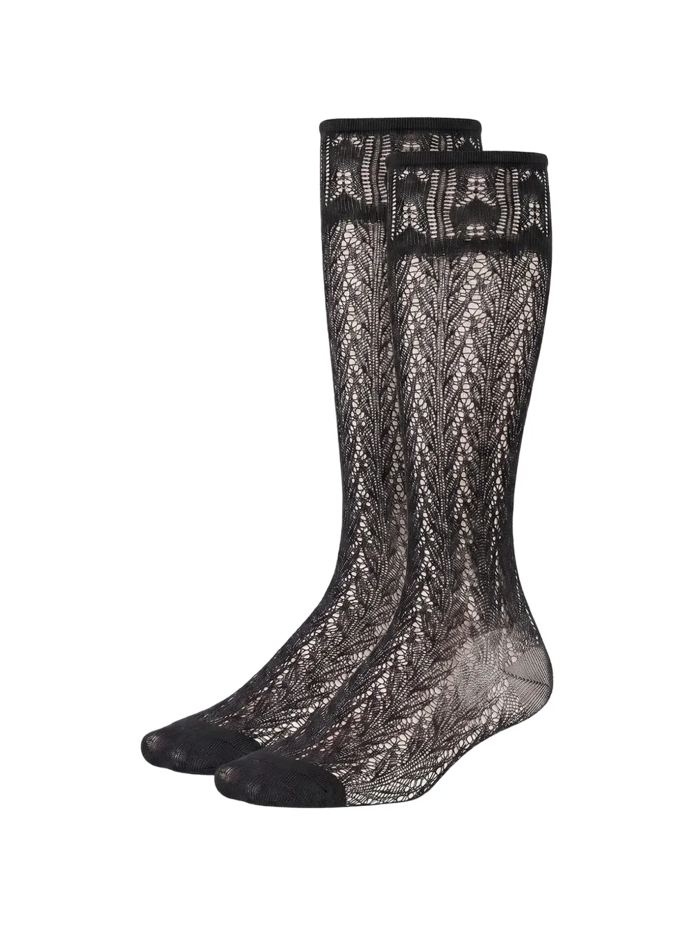 Swedish Stockings Calzini Erica all'uncinetto - Nero