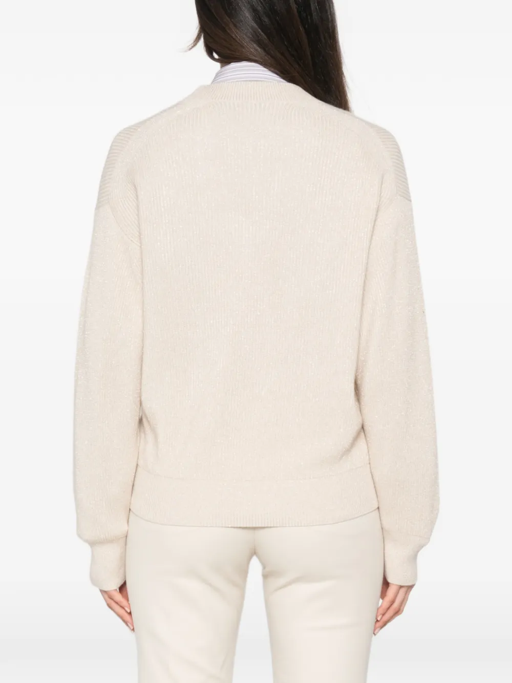 Brunello Cucinelli Trui met V-hals Beige