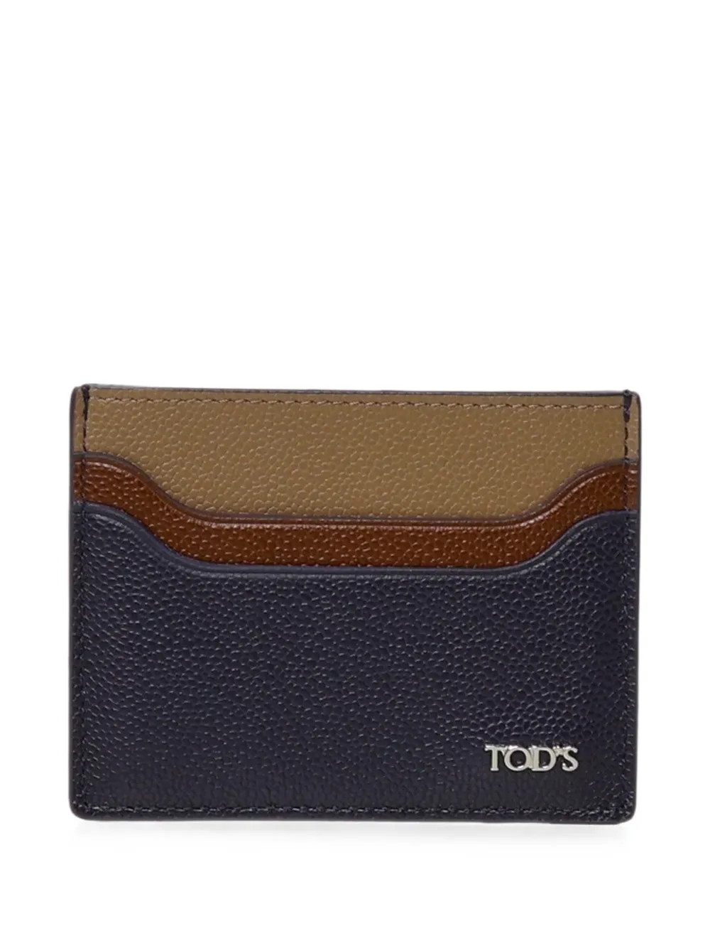 Tod's logo-plaque pebbled-leather cardholder - Blau