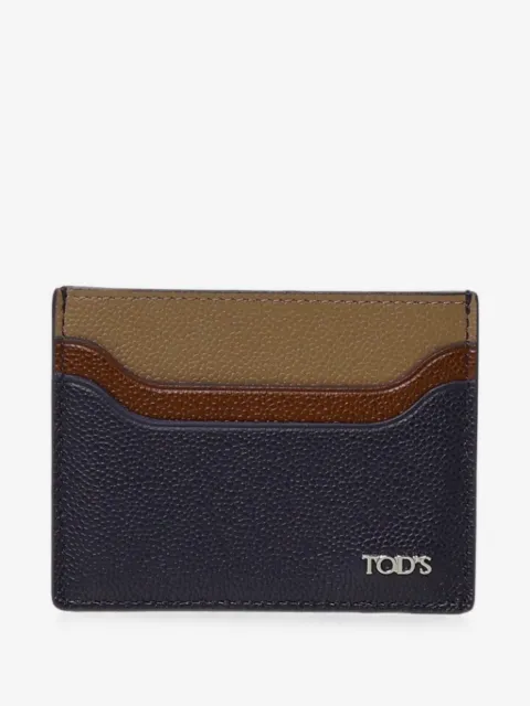 Tod's logo-plaque pebbled-leather cardholder