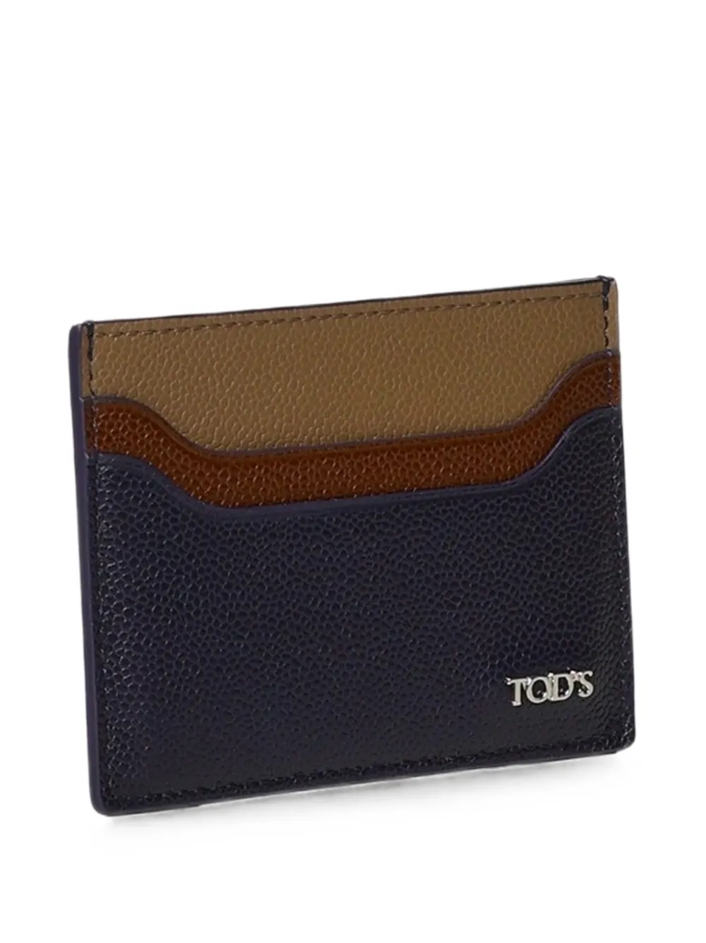 Tod's logo-plaque pebbled-leather cardholder Blauw