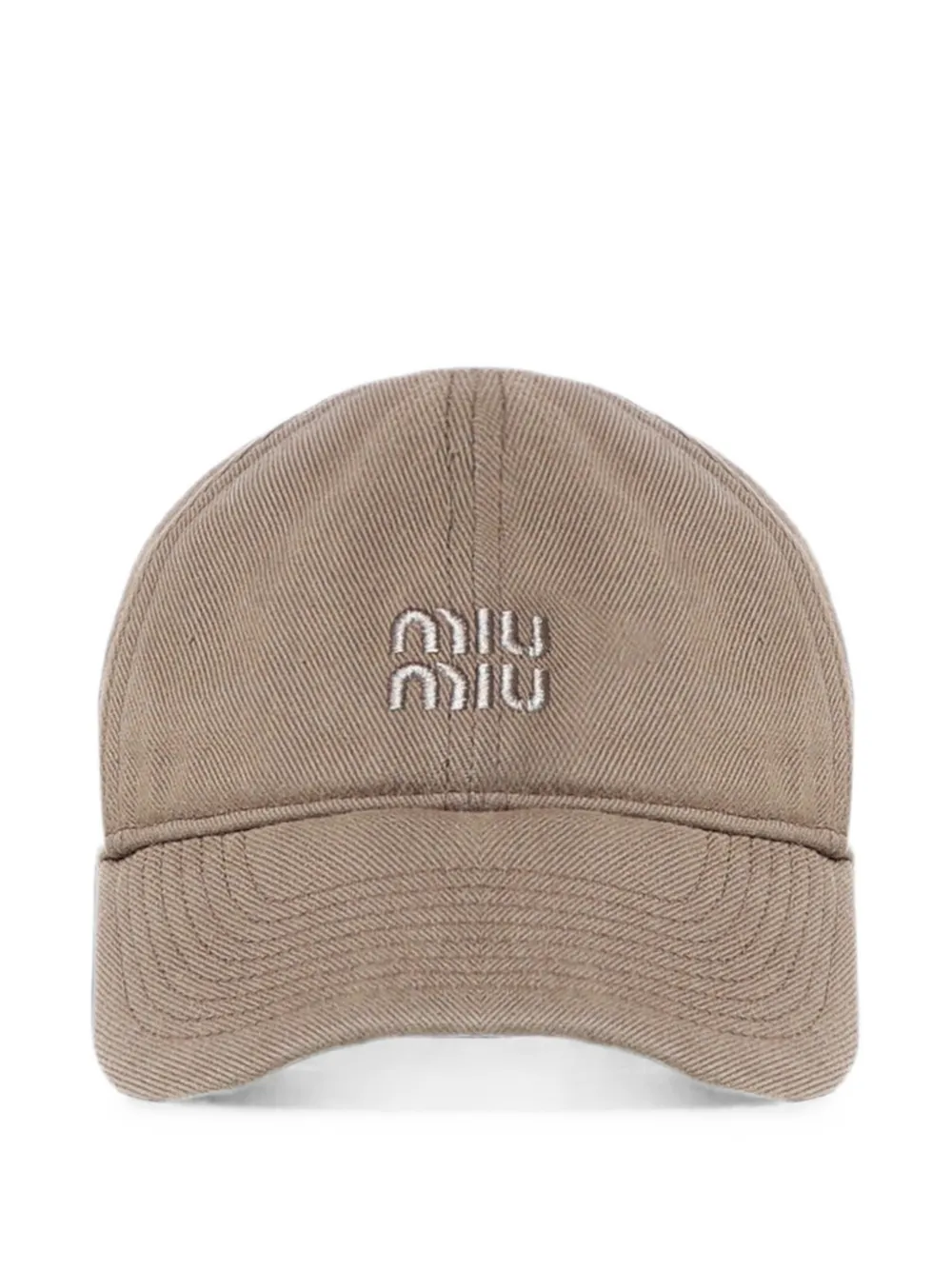 Miu Miu Cappello da baseball in drill - Toni neutri