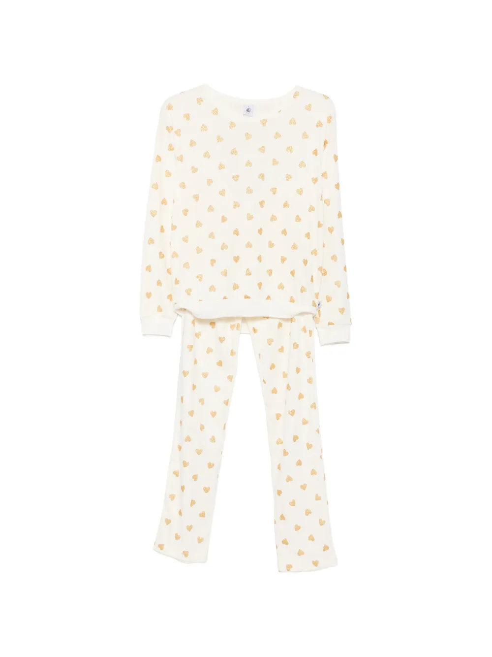 Petit Bateau Pyjama mit Herz-Print - Nude