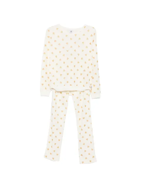Petit Bateau heart-print pajamas